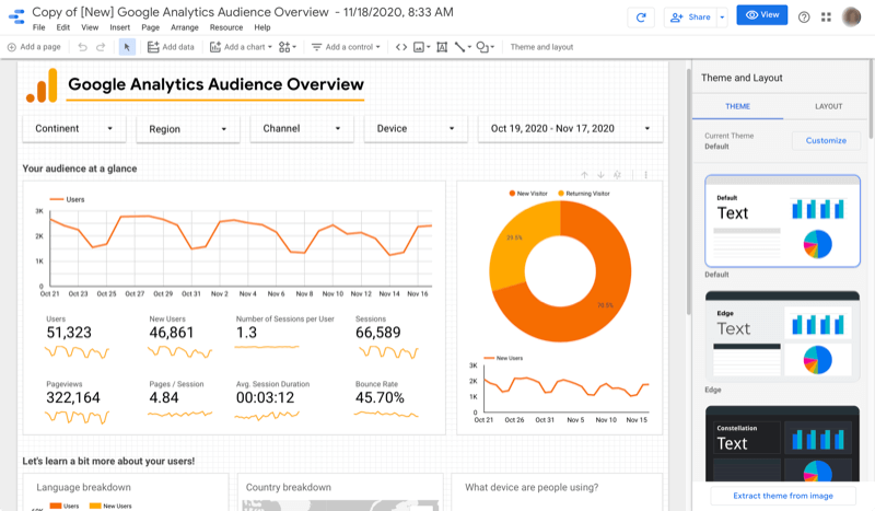 Google Analytics with Google Data Studio