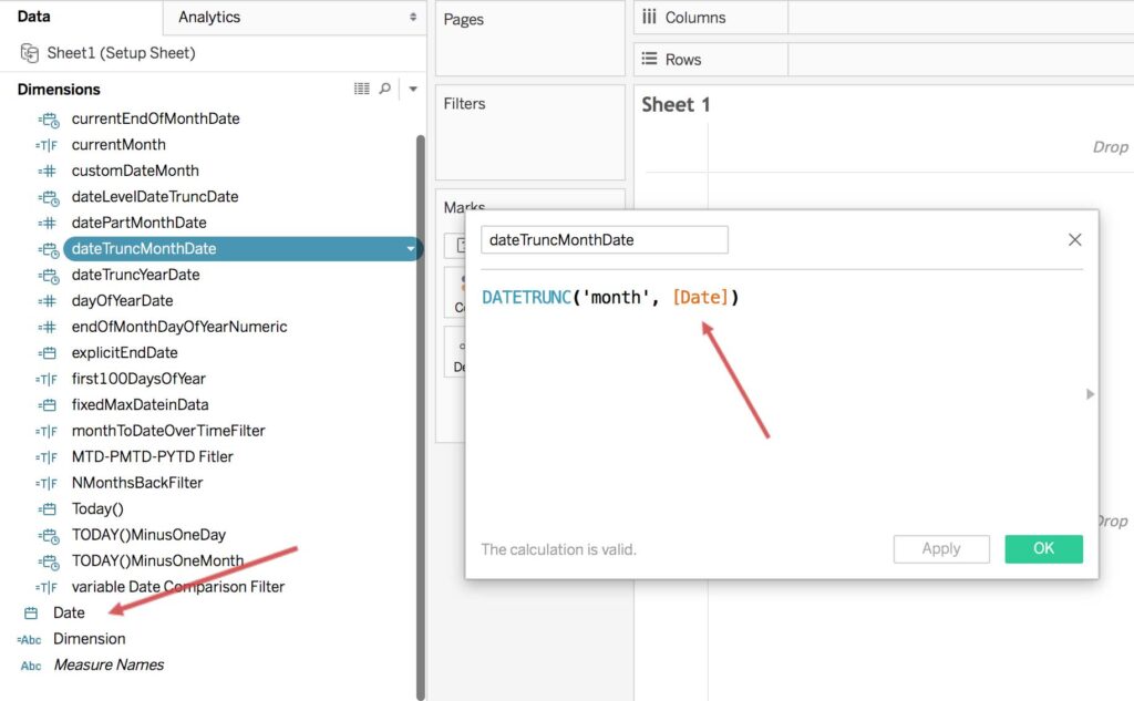 Tableau Date Fields