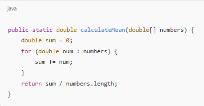 Statistical Operations in Java