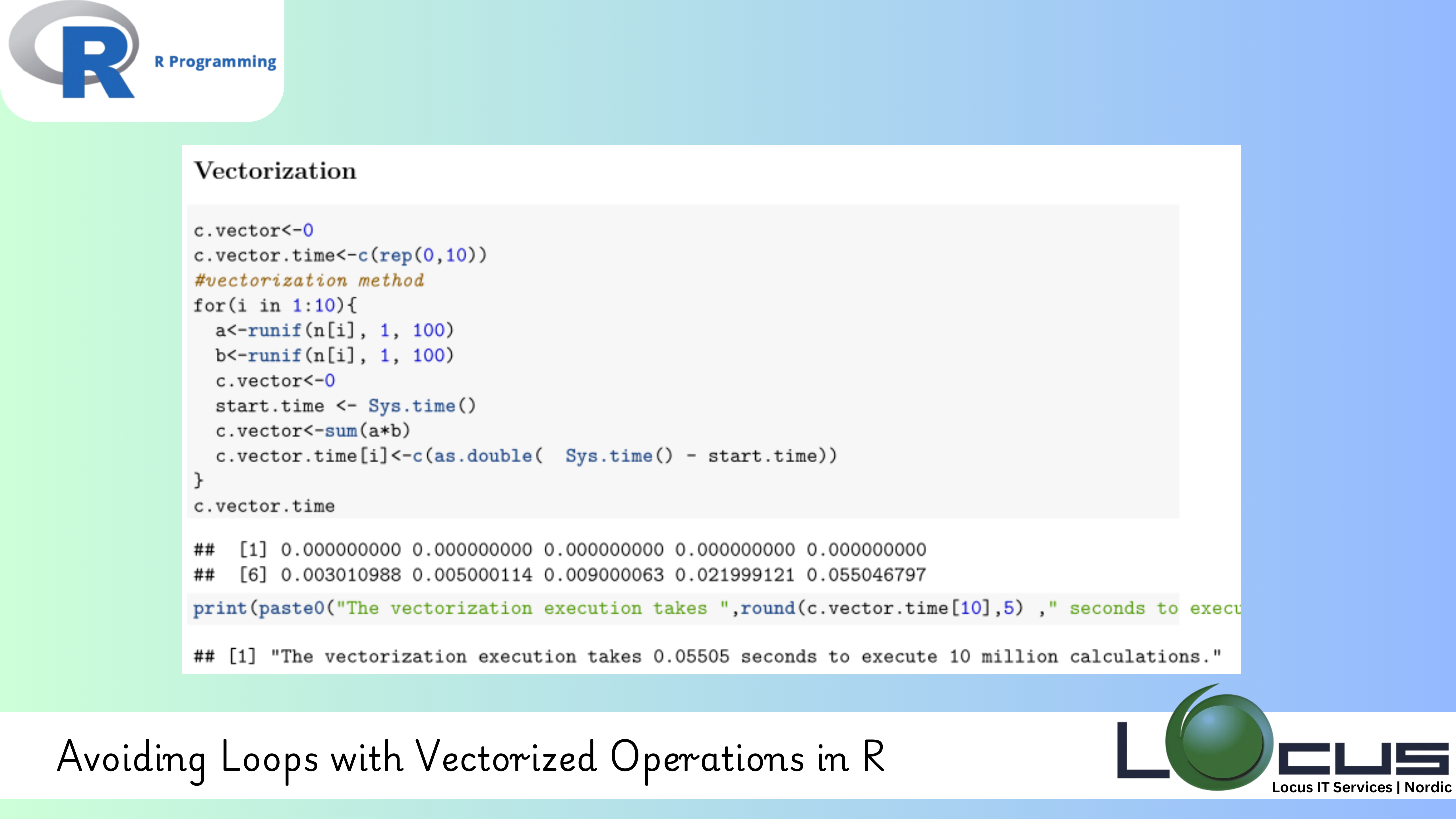 Vectorized Operations in R