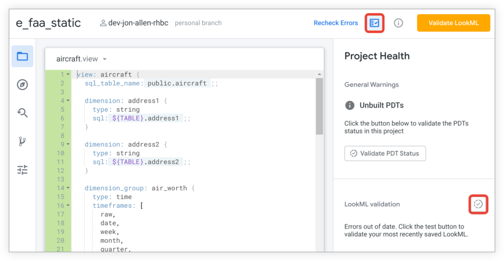 LookML Validation Rules